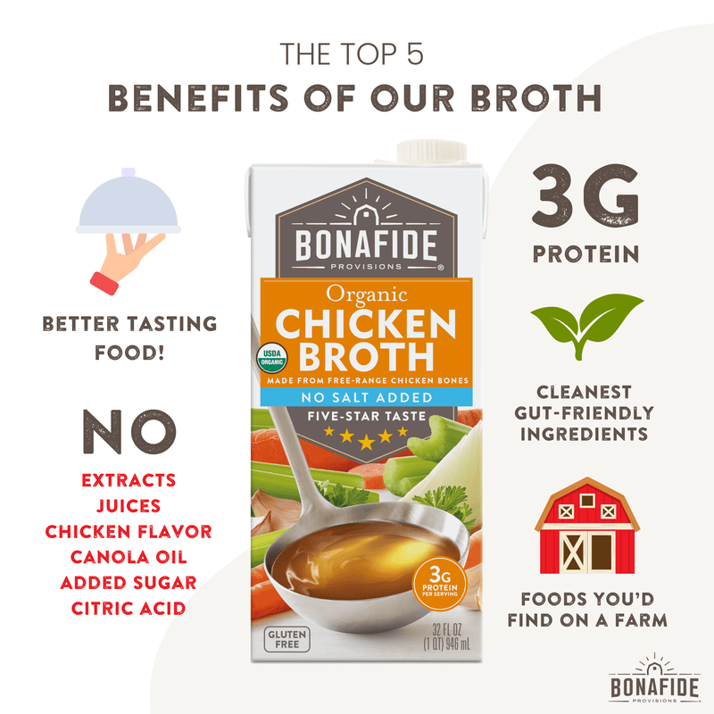 Organic Chicken Broth - No Salt Added, 6-pack